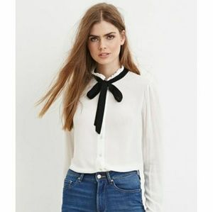 Forever 21 - White Formal Shirt with self tie